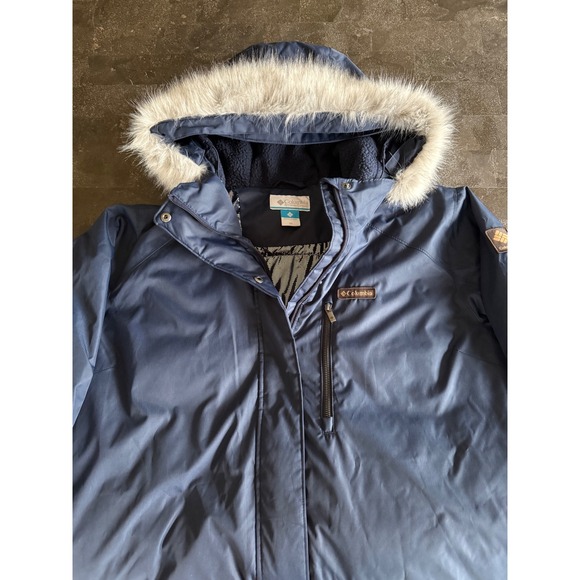 Columbia Suttle Mountain  Omni-Heat Women's Size 2X Blue Long Winter Parka Coat - Picture 1 of 12